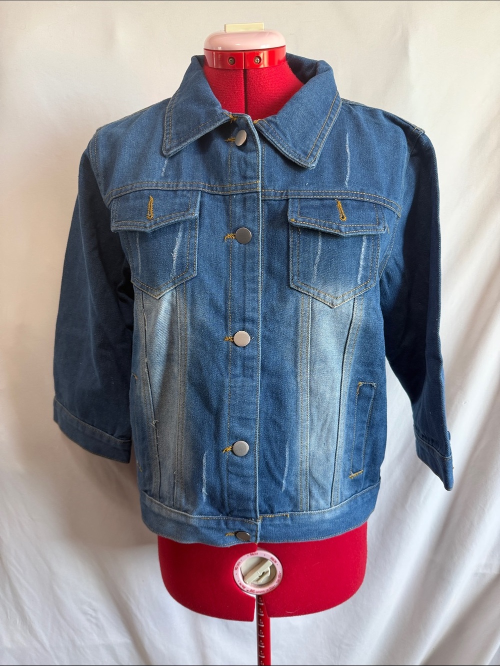 Women's Classic Blue Denim Jacket - Button-Front Jean Coat